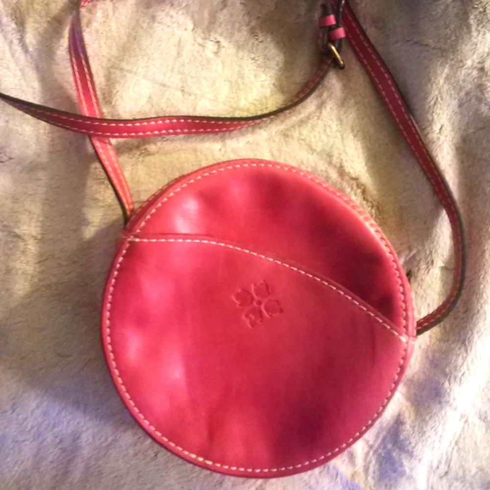 Patricia Nash Round Pink Leather Crossbody Purse